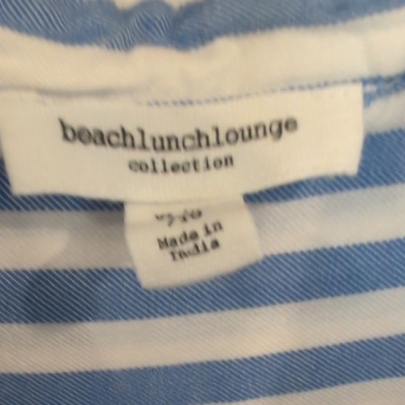 beachlunchlounge Striped Button-Down Shirt in Blue and White - Picture 2 of 7